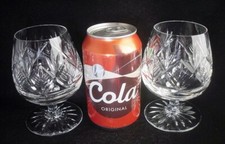 Pair of Edinburgh Crystal CAMERON Balloon Brandy Glasses 4.5"h (unsigned)