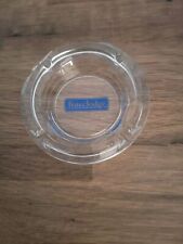 Vintage Travelodge Ashtray Florida USA 1990 Round Clear Glass Blue Logo
