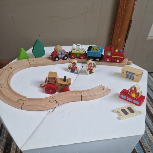 Wooden train track fire - wooden,