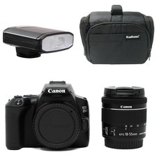Canon 250D Camera EOS + 18-55mm f/4-5.6 + Kamkorda Bag + Flash - UK Next Day Del