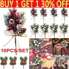 10x Artificial Pine Berry Xmas