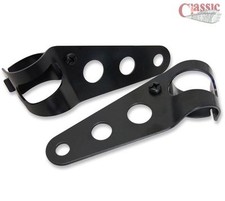 Universal Motorcycle Motorbike Streetfighter Headlight Headlamp Brackets Black