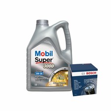 Engine Oil 5W30 5L Mobil Super 3000 Formula P - Bosch Oil Filter Service Kit