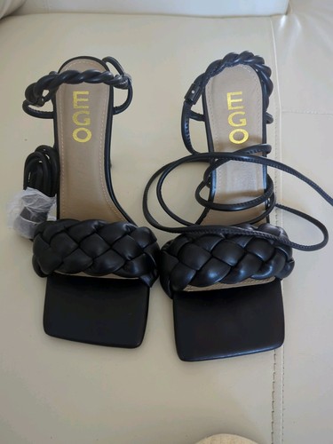 Ego black square toe ankle - black,