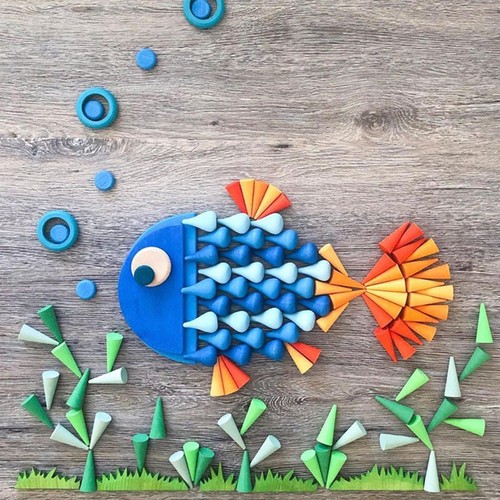 Rainbow blocks loose parts - loose,