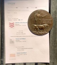 WW1 Death Plaque to Private
