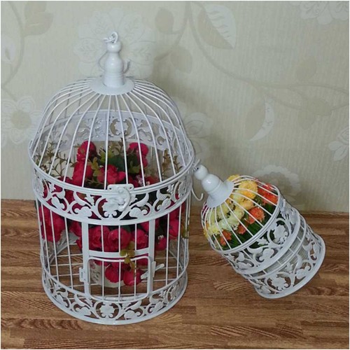 Retro white bird - white, cage