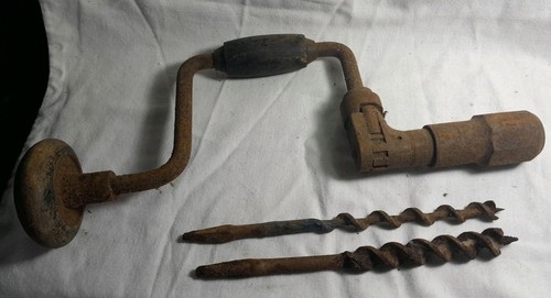 Vintage cast metal hand crank - cast,