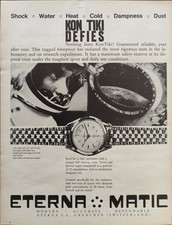 ETERNA MATIC KON TIKI SPACE Advertising 1962 WATCH 1 Page Original