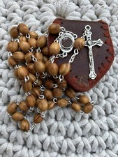 Religious Leather Wallet Rosary Prayer Beads Reliquary Jerusalem Terra Mediation