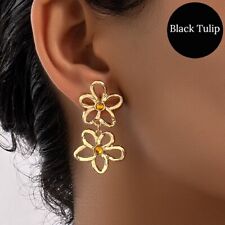 Earrings Flower Gold Dangle