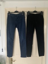 Zara Blue & Miss Selfridge Black Jeggin Jeans Side Zip  Skinny Stretch 8/10