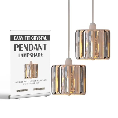 Crystal glass lampshade - crystal,