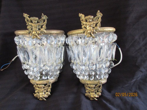 Vintage antique pair cherub - pair,