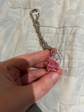 rare tous pink ribbon pendant carnaval bracelet