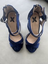 Royal blue velvet heeled - royal,