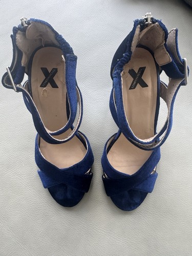 Royal blue velvet heeled - royal,