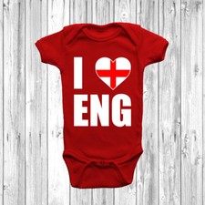 I Love England Baby Grow Body