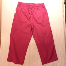 Designer Women's Stylish Pink Plain 3/4 Elastic Waist Shorts/Pockets Size 14