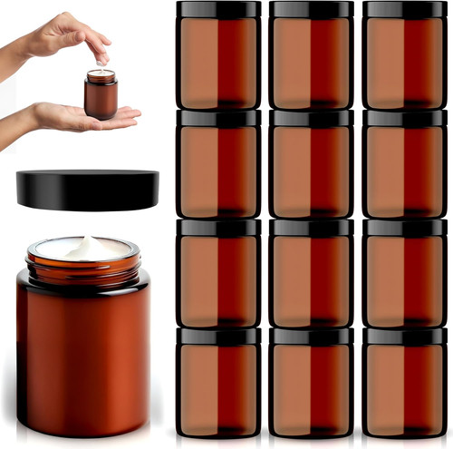 Amber glass jars 12 pack - -,