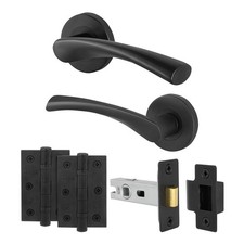 Black door handles curved - black,