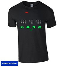 Space Invaders homage T-shirt retro arcade video game gamer spaceship Unisex