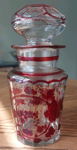 Vintage ruby glass apothecary - glass,