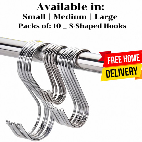 10x stainless steel hooks - 10x,