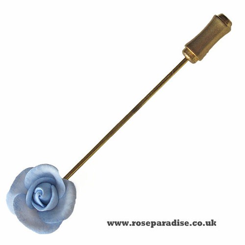 Blue moon rose bud lapel - blue,