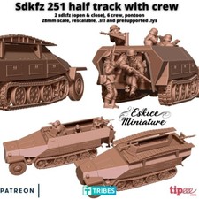 Sdkfz 251 with crew - 28mm- Bolt Action / Chain of Command / Wargaming