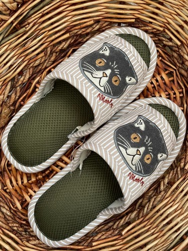 Japanese cat face slippers - japanese,