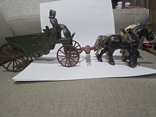 Vintage cast iron horse drawn - horse,