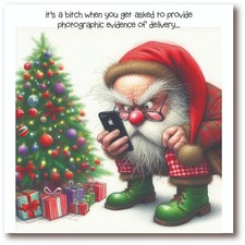 Christmas Card - Proof of Delivery - Funny Rude Adult Humour Card - BW0187