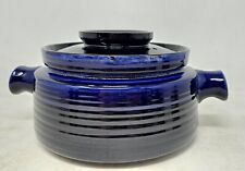 Unique Kitchen Bake Casserole/Bean Pot! 2 Qt Cobalt Blue 4in X 10in. See Descrip