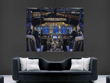 JET AIRLINER COCKPIT POSTER