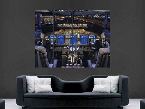 Jet airliner cockpit poster - airliner,