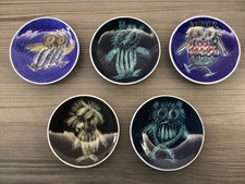 Five Isle of Wight JO LESTER Vintage 1960s Owl themed Colourful Trinket Dishes