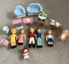 Joblot Fisher Price Little Tikes Vintage Doll House People Furniture High Chair
