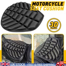 Black Comfort Motorbike Gel Seat Cushion Cover Shock Absorb Pad For Motorcycle