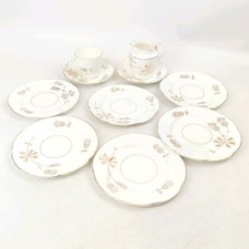 Vintage Gold Thistle Gilded Tea Set - 10 Piece Cups, Saucers & Jug