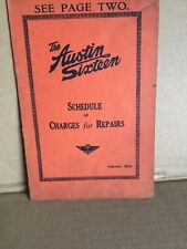 CLASSIC CAR  1933 NEW OLD DEALER STOCK  AUSTIN SIXTEEN BROCHURE 834/A