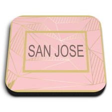1x Square Fridge MDF Magnet San Jose California Art Deco Travel Girls #59899