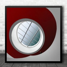 Spiral Staircase Architecture Ceiling Skylight Window Stairs Man Square Print