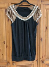 Ladies Black Top Round Neck Size 12 By TU