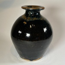 Studio Pottery Vase Black &
