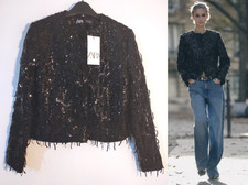 Zara Black Sequin Fringe