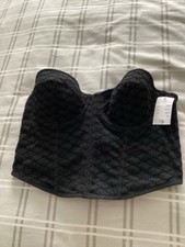 Ladies Black Bra 38C Long Line