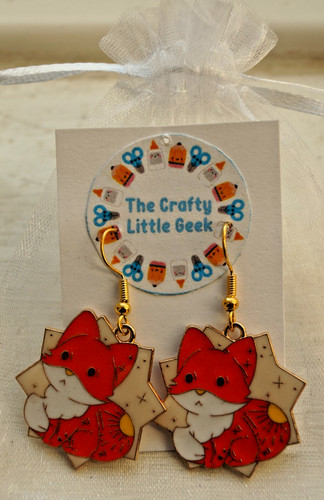 Handmade red fox drop - red,