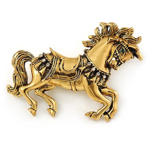 Horse brooch aged - horse,