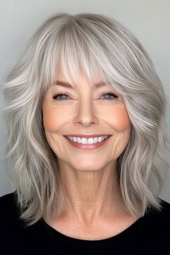 Short white blonde silver - white,